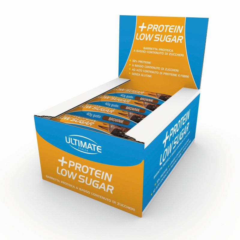 + PROTEIN LOW SUGAR - 16 BARS 40g - BROWNIE