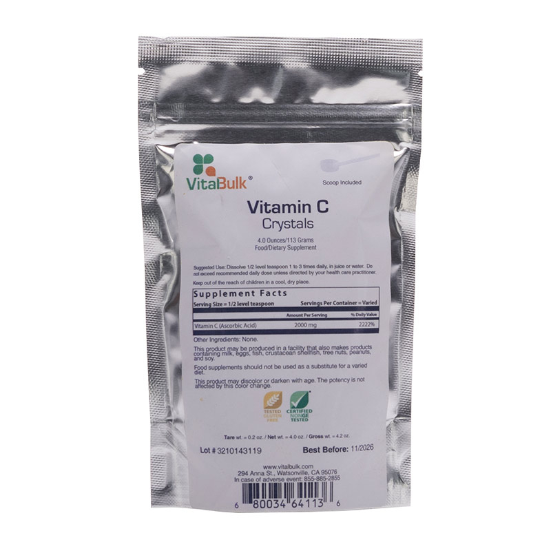 VITAMIN C CRYSTALS – 4 Oz. (113 Gr.) POWDER