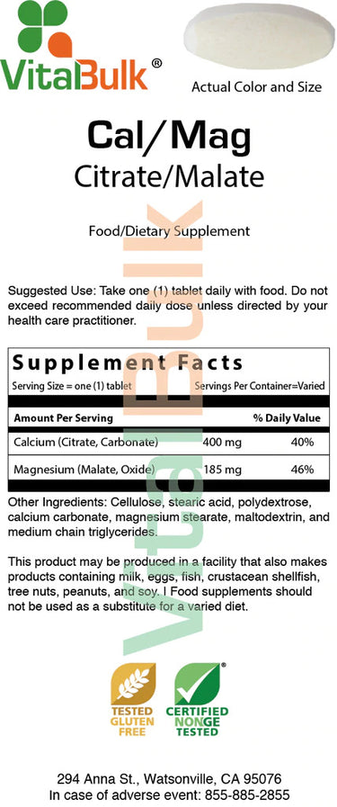 CAL-MAG CITRATE/MALATE  – 100 TABLETS