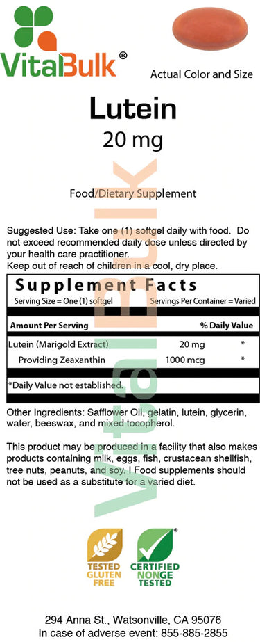 LUTEIN 20 MG – 30 SOFTGELS