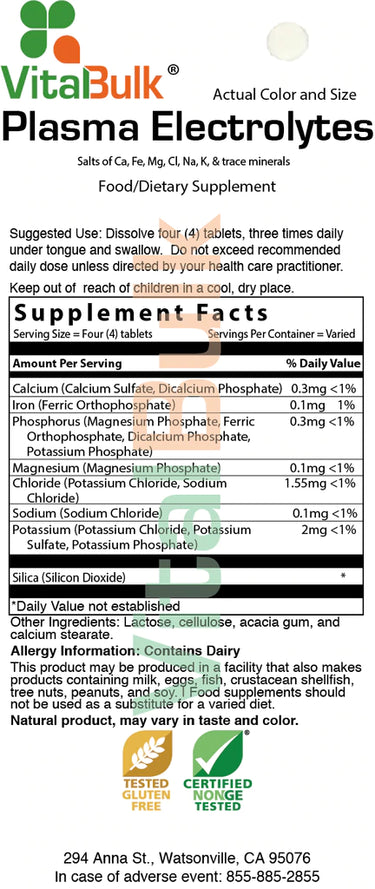 PLASMA ELECTROLYTES – 2 Oz. (56 Gr.)