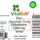 ZINC GLUCONATE 15 mg WITH ELDERBERRY 1000 mg SYRUP